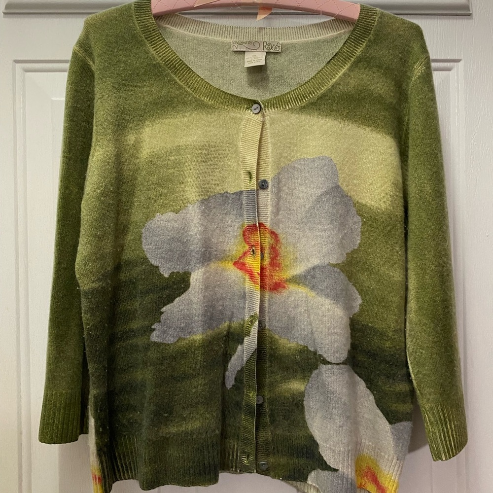Women’s Floral Cashmere RXB Cardigan (XL)